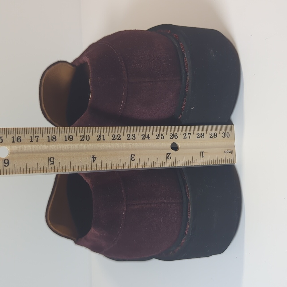 Aquatalia Suede Loafers Burgundy With Black Sole Size 9.5 - Picture 5 of 9